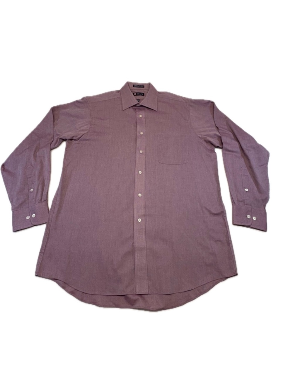 Chaps Men’s Wrinkle Free Dress Shirt -Regular Fit -PurpleTextuted -16-16.5/34-35